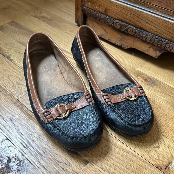 Aerosoles Stitch n Turn Black Brown Flats - Picture 3 of 3